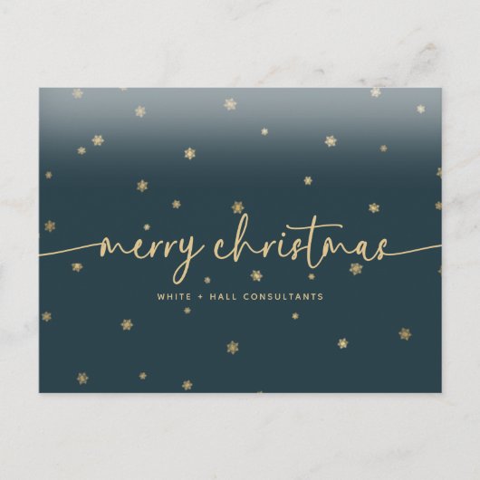 Modern Minimalistisch Vrolijk Kerst Script Zakelij Briefkaart (Voorkant)