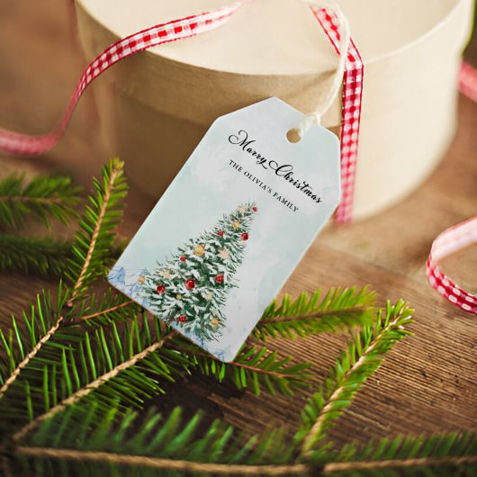 Modern minimalistisch vrolijk kerstcadeau Label Cadeaulabel