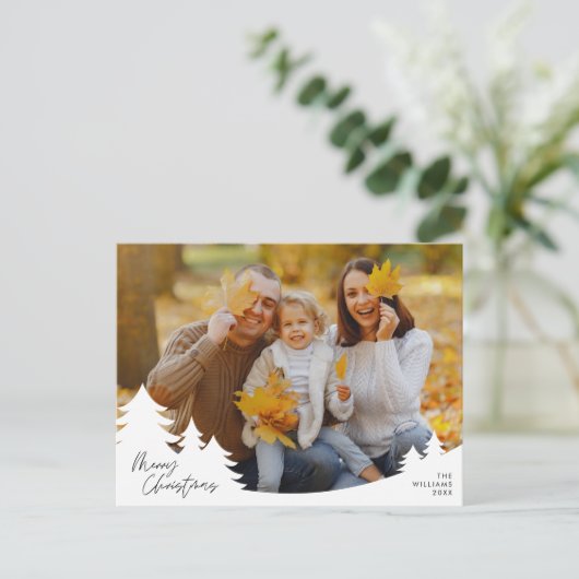 Modern minimalistisch, vrolijk kerstfeest, familie briefkaart (Staand voorkant)