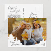 Modern minimalistisch, vrolijk kerstfeest, familie briefkaart (Voorkant / Achterkant)