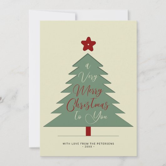 Modern minimalistisch vrolijk kerstscript eenvoudi feestdagenkaart (Voorkant)