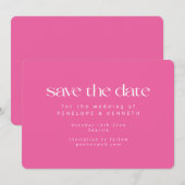 Modern minimalistisch warm roze kleurig simpel huw save the date (Voorkant / Achterkant)