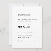 Modern minimalistisch we houden van hart bruiloft kaart (Voorkant)