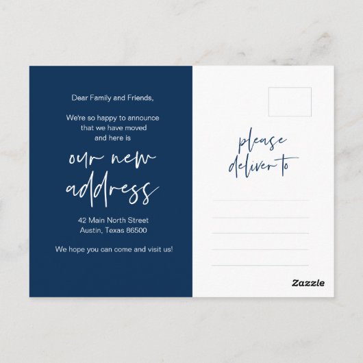 Modern minimalistisch, we zijn verhuisd, aankondig briefkaart (Achterkant)