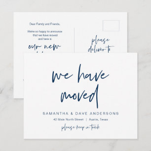 Modern minimalistisch, we zijn verhuisd, koninklij briefkaart
