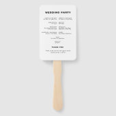 Modern minimalistisch weddenschap Hand Fan Handwaaier (Achterkant)