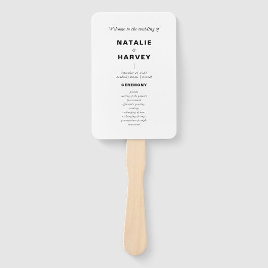 Modern minimalistisch weddenschap Hand Fan Handwaaier (Voorkant)