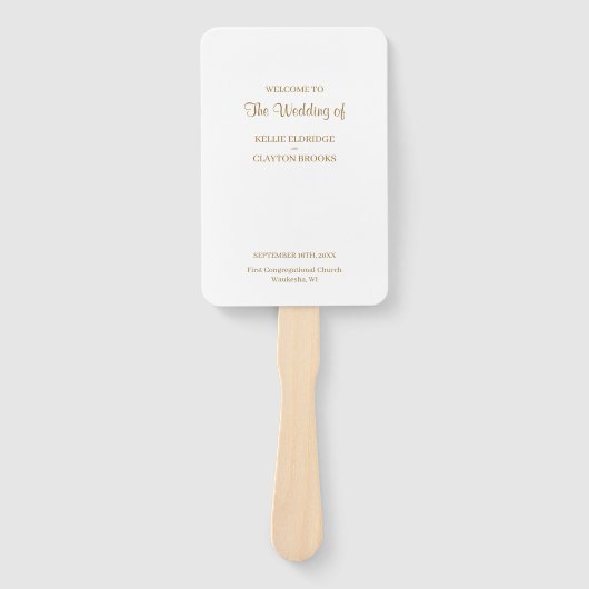Modern minimalistisch weddenschap Hand Fan Handwaaier (Voorkant)