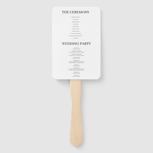 Modern minimalistisch weddenschap handwaaier (Achterkant)