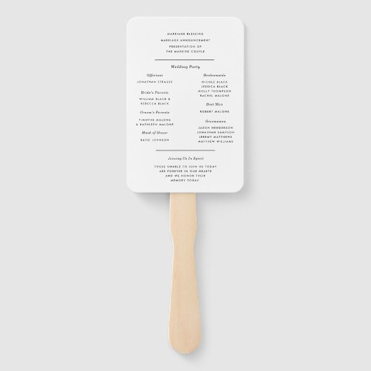 Modern minimalistisch weddenschap handwaaier (Achterkant)