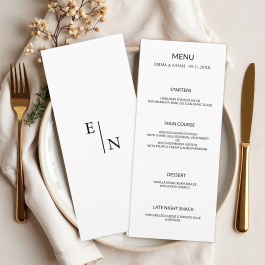 Modern Minimalistisch Weddenschap Menu