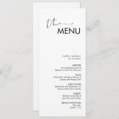 Modern Minimalistisch Weddenschap Menu (Voorkant / Achterkant)