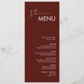 Modern Minimalistisch Weddenschap Menu (Voorkant)