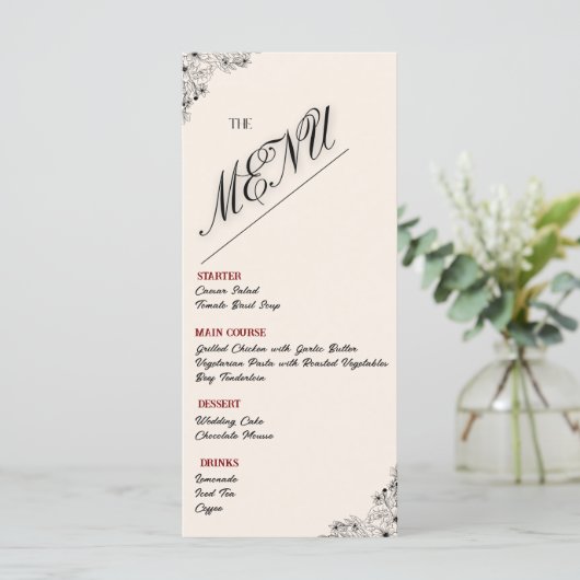 Modern Minimalistisch Weddenschap Menu (Staand voorkant)