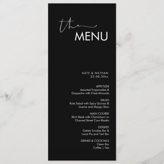 Modern Minimalistisch Weddenschap Menu (Voorkant)