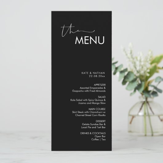 Modern Minimalistisch Weddenschap Menu (Staand voorkant)