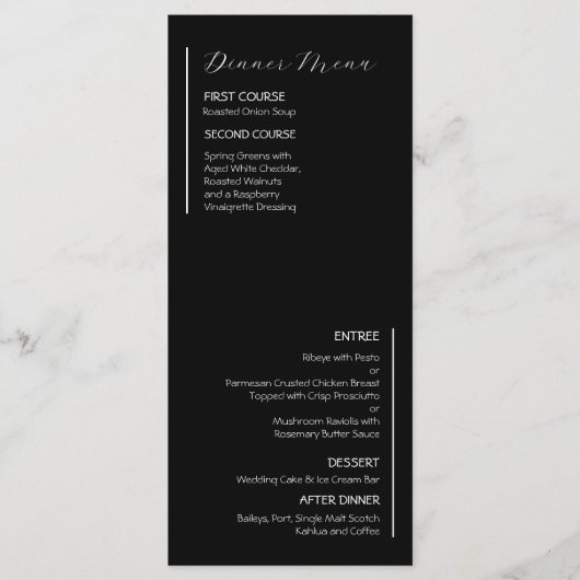 Modern Minimalistisch Weddenschap Menu (Voorkant)