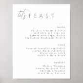 Modern Minimalistisch Weddenschap Menu Poster (Voorkant)