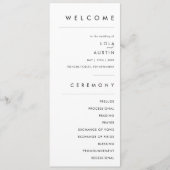 Modern minimalistisch weddenschap programmakaart (Voorkant)