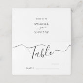 Modern minimalistisch weddenschapsnummer plaatskaartje (Buitenkant ongevouwen)