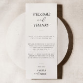 Modern minimalistisch welkom dank u plaatskaart menu