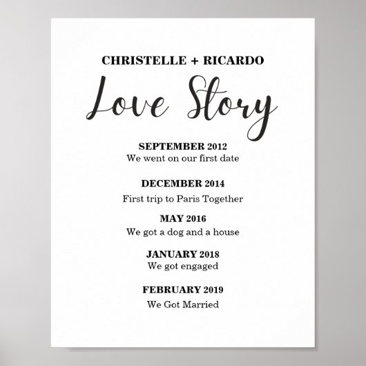 Modern Minimalistisch Welkom Liefdesverhaal Trouwb Poster (Voorkant)