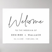 Modern Minimalistisch Welkom op onze bruiloft Poster (Voorkant)