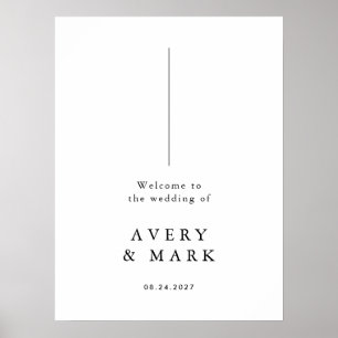 Modern minimalistisch welkomstteken voor bruiloft poster