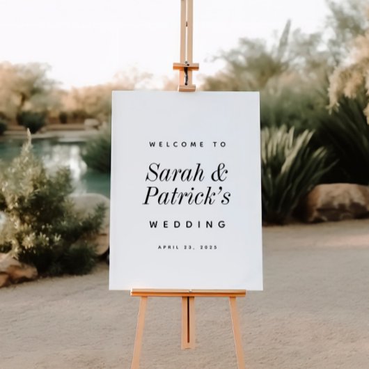 Modern minimalistisch welkomstteken voor bruiloft poster