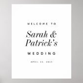 Modern minimalistisch welkomstteken voor bruiloft poster (Voorkant)
