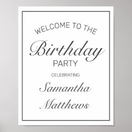 Modern minimalistisch whitdag welkomstteken poster