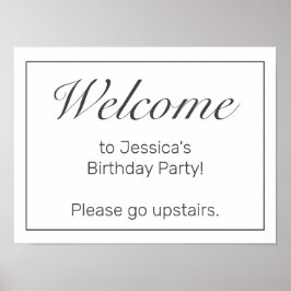 Modern minimalistisch whitdag welkomstteken poster