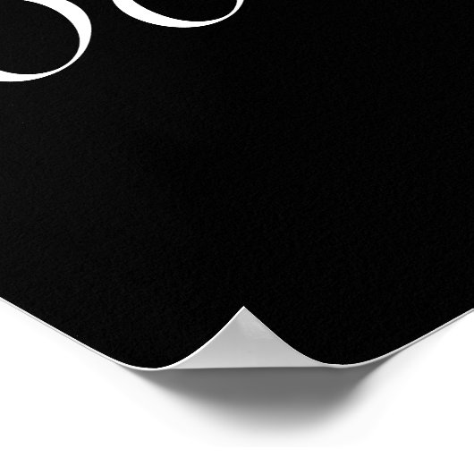 Modern minimalistisch White Black Birthday Photo P Poster (Hoek)