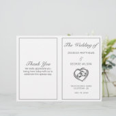 Modern minimalistisch White Black Wedding Programm (Staand voorkant)