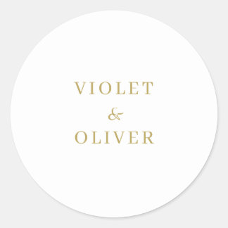 Modern minimalistisch | White Gold Wedding Ronde Sticker