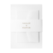 Modern minimalistisch | White Gold Wedding Uitnodigingen Wikkel (Voorkant Voorbeeld)