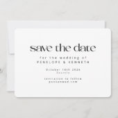 Modern minimalistisch White Simple Photo Wedding Save The Date (Voorkant)