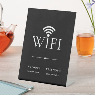Modern Minimalistisch WiFi Netwerk Wachtwoord Bord Reclamebord Met Voetstuk