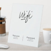 Modern minimalistisch WiFi-netwerkwachtwoord Reclamebord Met Voetstuk (Insitu)