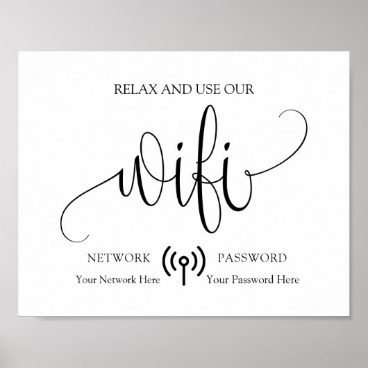 Modern minimalistisch WiFi-teken Poster (Voorkant)