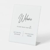 Modern Minimalistisch WiFi-wachtwoord Trouwbord Reclamebord Met Voetstuk (Voorkant)