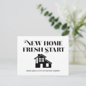 Modern minimalistisch wijzigingsadres zwart wit briefkaart (Staand voorkant)