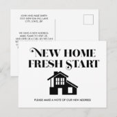 Modern minimalistisch wijzigingsadres zwart wit briefkaart (Voorkant / Achterkant)