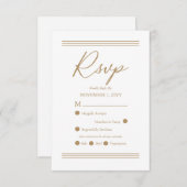 Modern minimalistisch wit | Antiek Goud RSVP (Voorkant / Achterkant)