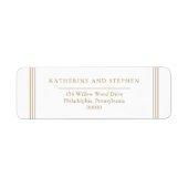 Modern minimalistisch wit | Antiek goudweddenschap Etiket (Voorkant)