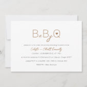 Modern Minimalistisch Wit Baby-Q BBQ Baby shower Kaart (Voorkant)