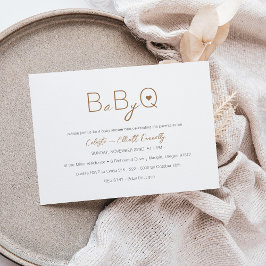 Modern Minimalistisch Wit Baby-Q BBQ Baby shower Kaart