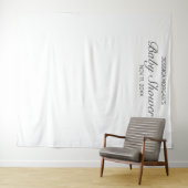 Modern minimalistisch wit Baby shower fotowandtapi Wandkleed (In Situ (horizontaal))