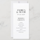 Modern minimalistisch wit chique huwelijksprogramm (Voorkant)