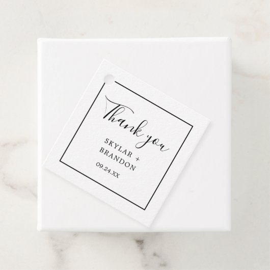 Modern minimalistisch wit dank u bedankjes labels (In situ)